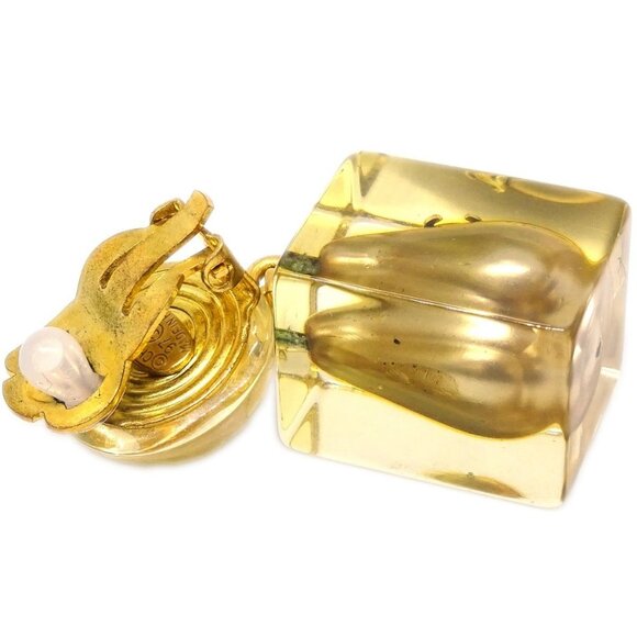 Chanel CC Logos Artificial Pearl Dangle Earrings Clip-On 97P 112500 - Picture 3 of 4